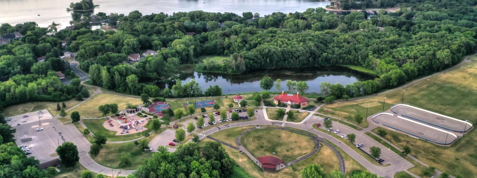 Lakefront aerial summer