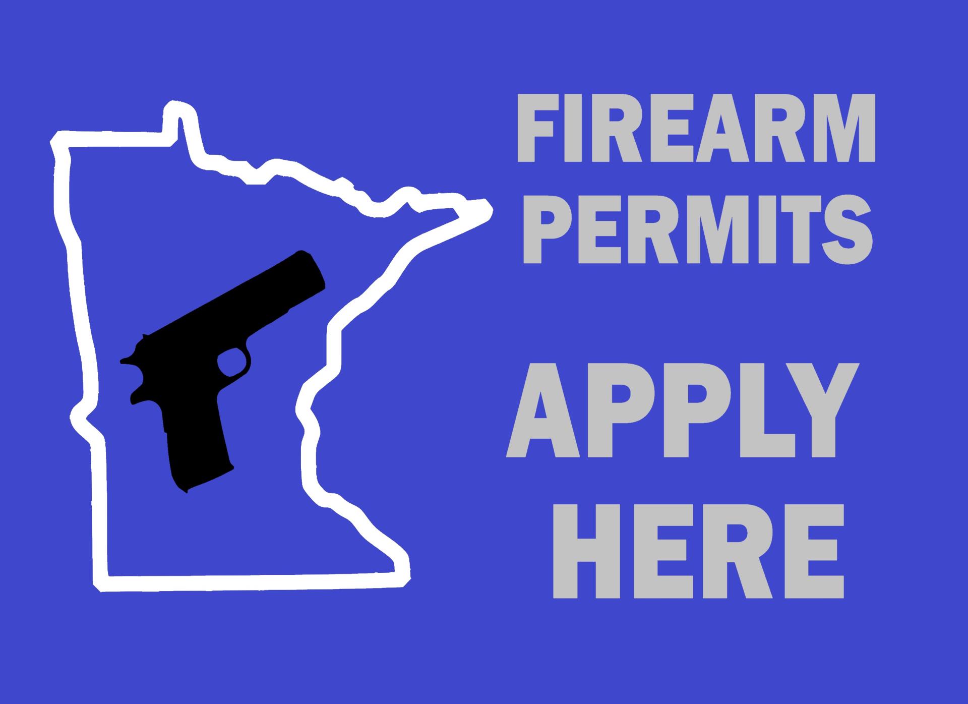 Firearm permits Apply here. Gun image in MN outline